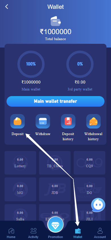 tiranga game deposit