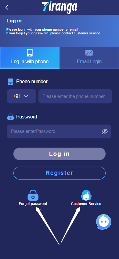 tiranga game forgot password